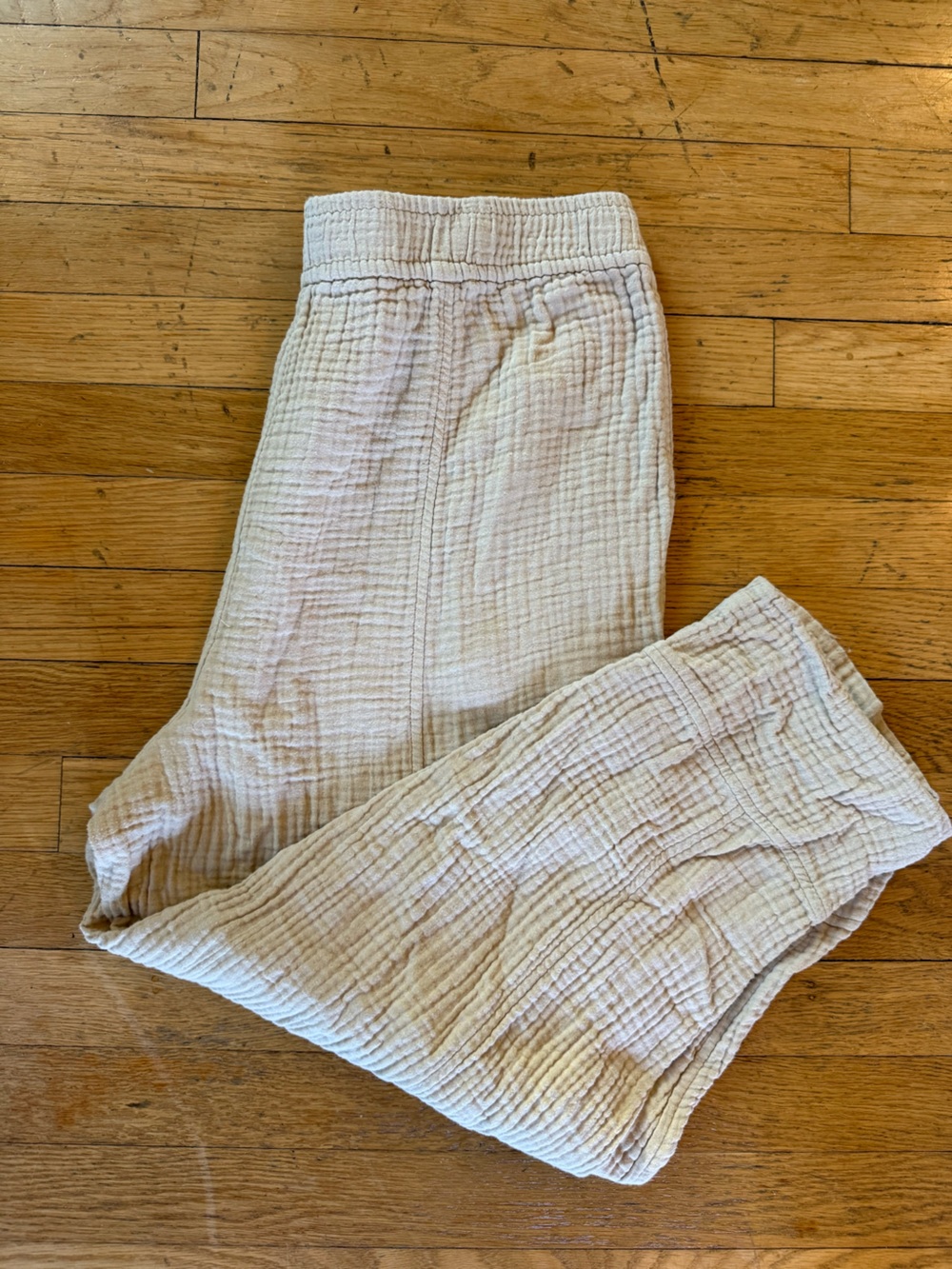 Madewell Women's Gauze Cropped Pants in Light Tan